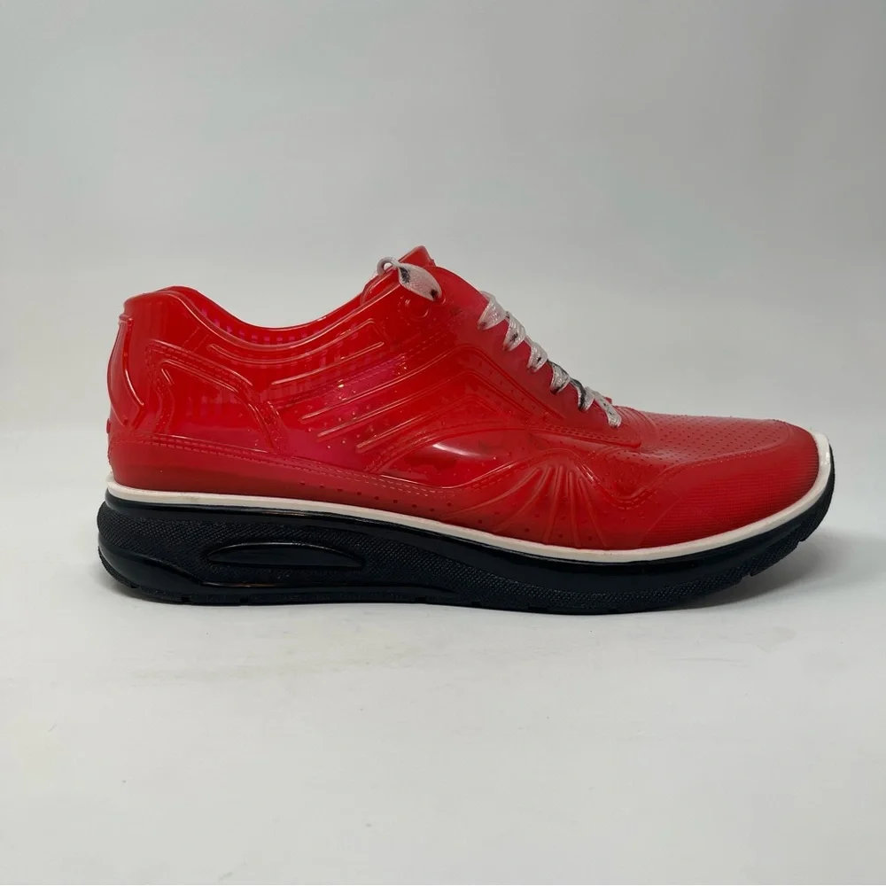 AIRDP by Ishu+ Transparent‎ Red Designer Sneakers | Italian Fashion Tech Shoes